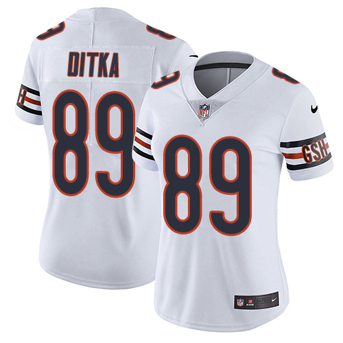 Nike Bears #89 Mike Ditka White Women's Stitched NFL Vapor Untouchable Limited Jersey - Click Image to Close